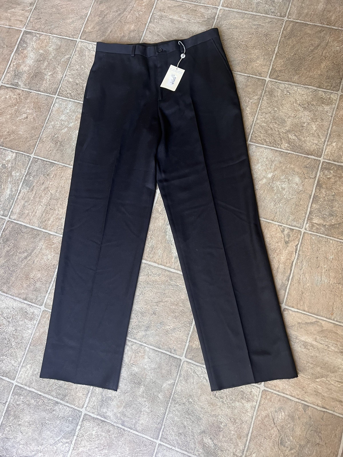 VTG Mani Giorgio Armani Men’s Pants, Sz 34, Black 100% Wool, Italy 80’s Unhemed
