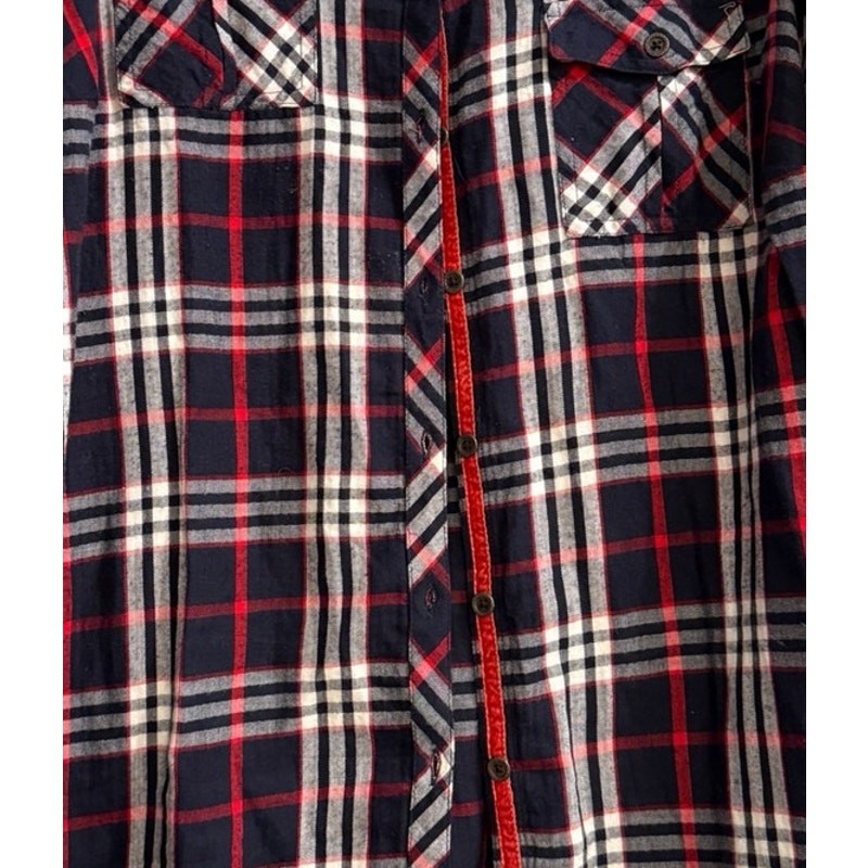 Est 1962 Plaid Button Up Classic Fall LS Top Blouse 2X Black Red Preppy
