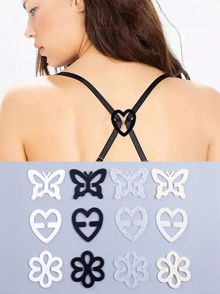 4/12PCS Invisible Bra Strap Clips Non-Slip Shoulder Buckle Multi-Style Bra Strap