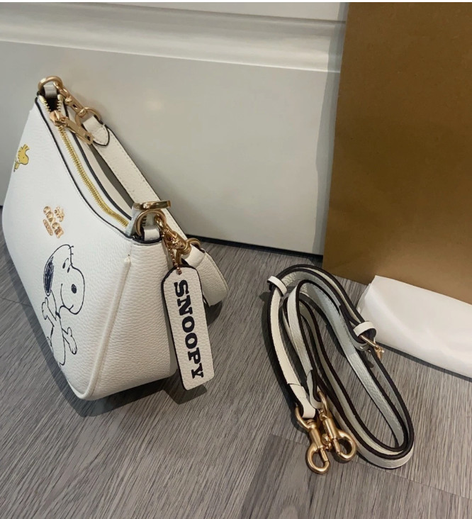 COACH x PEANUTS CBJ76 Teri Shoulder Bag Snoopy Chalk Multi Outlet