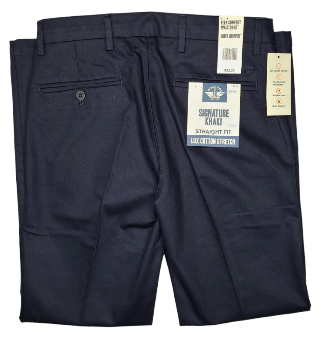 Dockers #11488 NEW Men’s Flat Front Straight Fit Signature Khaki Pants MSRP $62