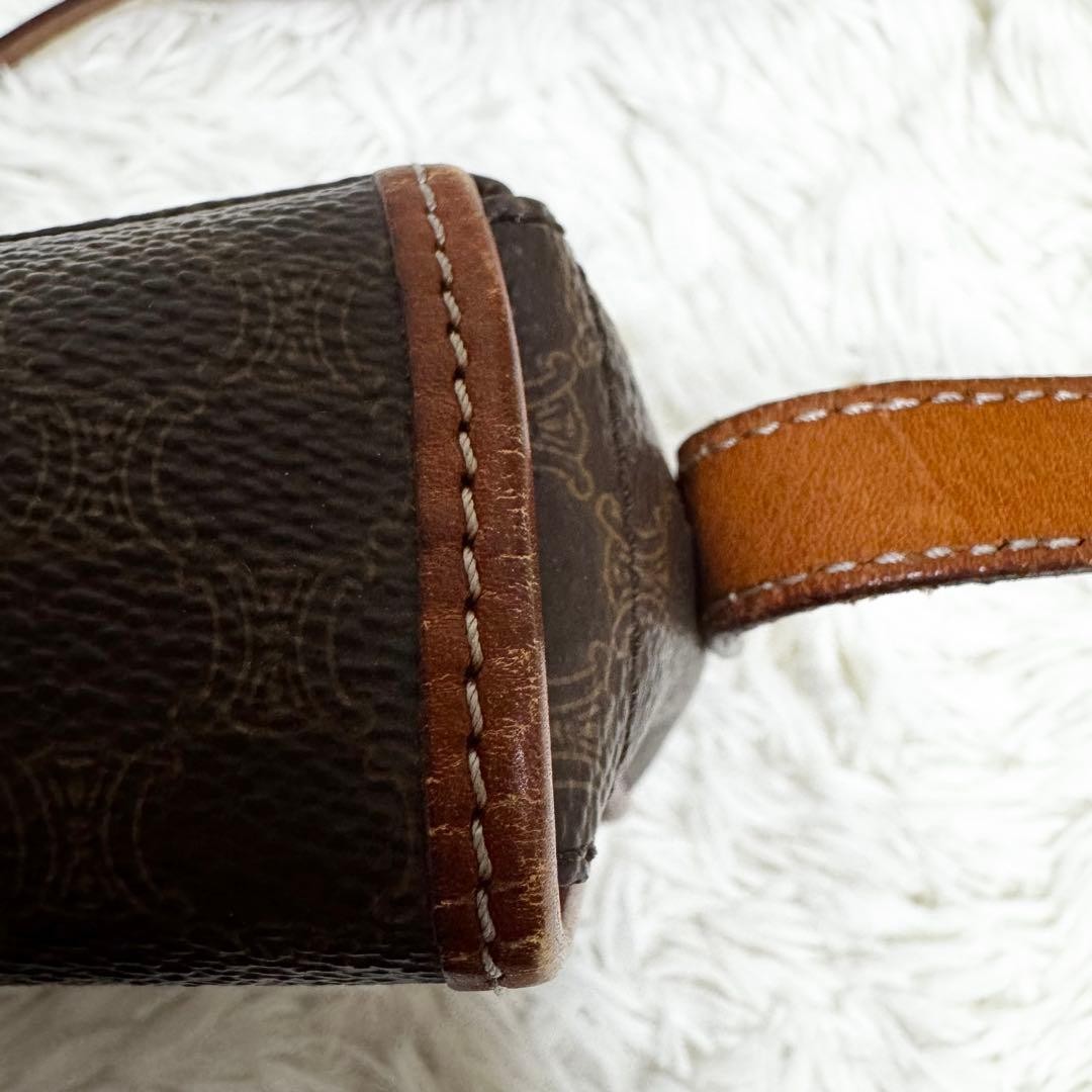 Celine Shoulder Bag Macadam Leather Crossbody Unisex Gold Gancini Japan