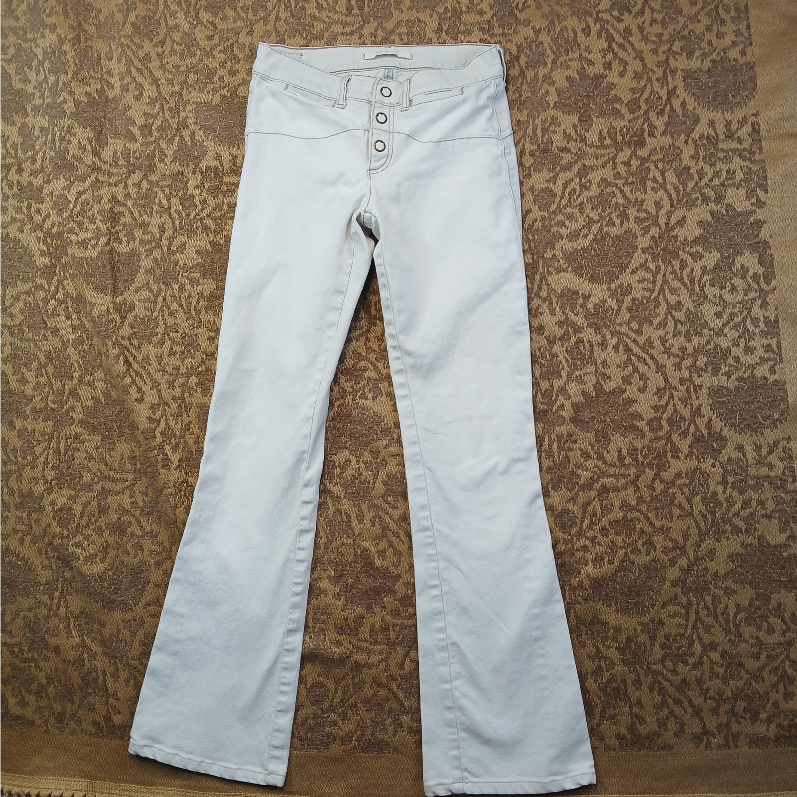 Mavi Audrey Snap Front Low Waist Jeans Womens 29 x 34 Stretch Denim Bootcut L