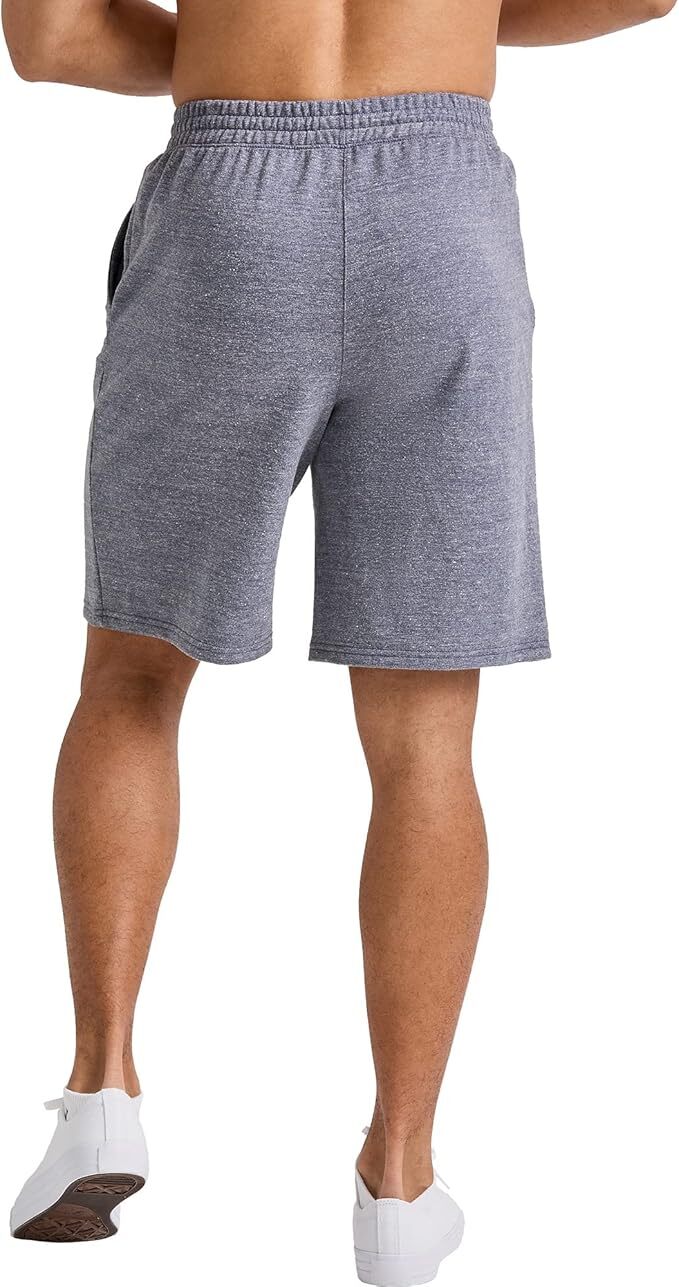 Hanes Mens Sweat Shorts Tri-Blend French Terry Pockets Elastic Waist 9 in Inseam