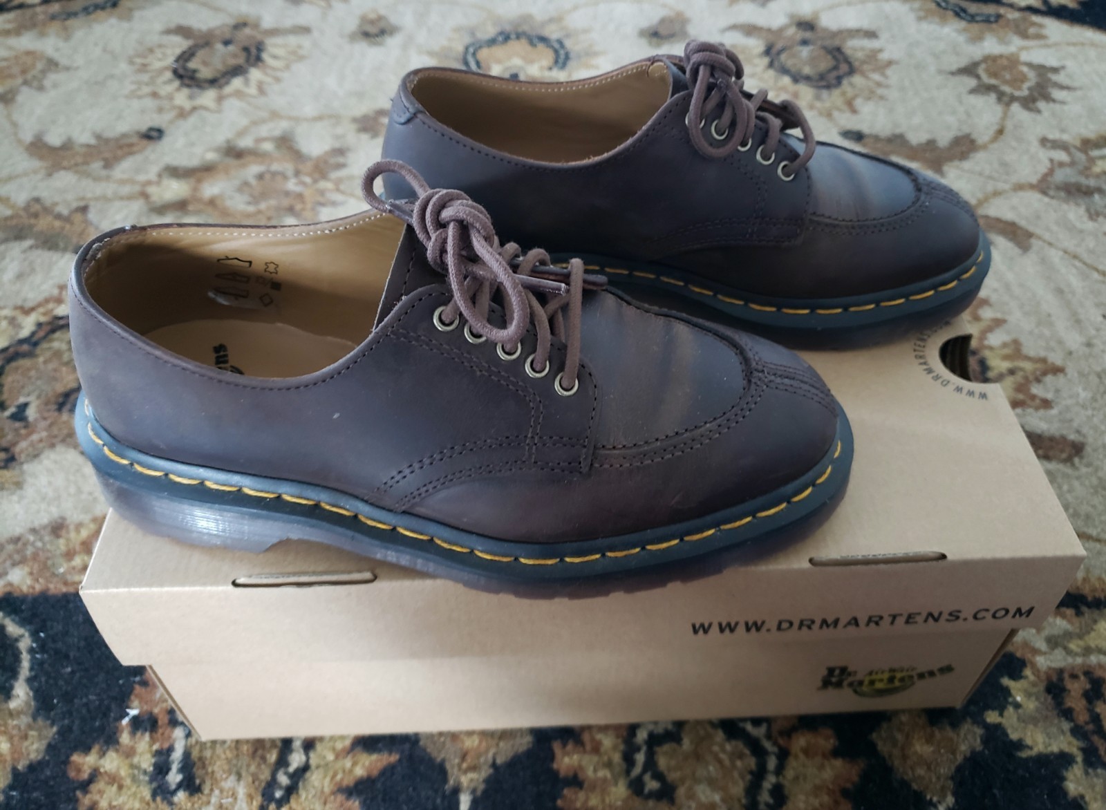 Dr. Martens 2046 Crazy Horse Dark Brown Leather Shoes Oxford UK 4 Women 6 Men 5