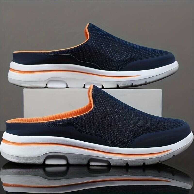 Men’s Slip-on Mules Half Sneakers Casual Walking Shoes Outdoor Backless Sneakers