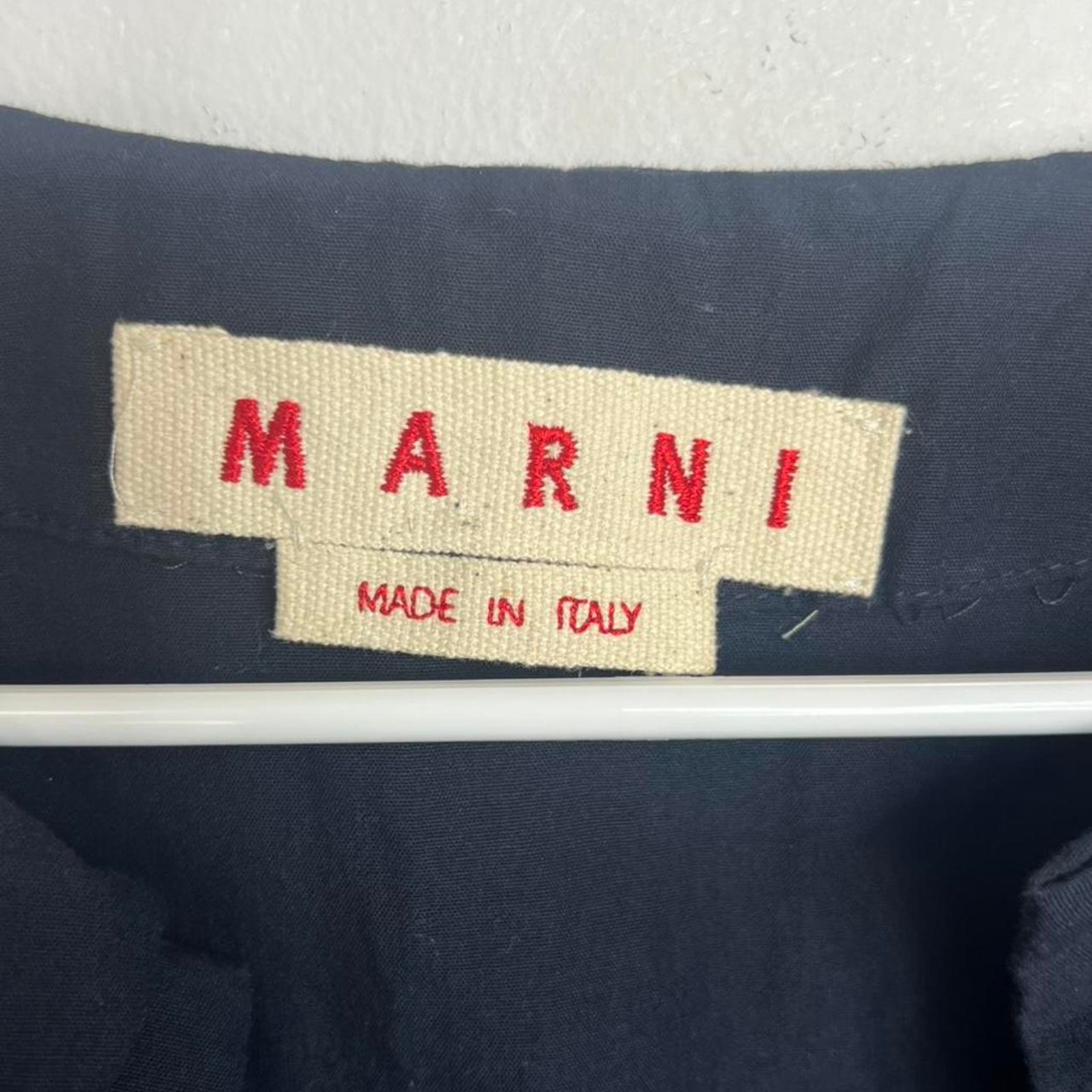 Marni Womens Navy Cropped Jacket Peter Pan Collar Womens IT 42 Parisian Chic