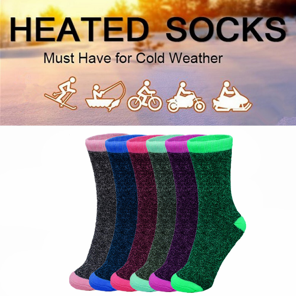 3-12 Pairs Winter Womens Warm Thermal Heated Heavy Duty Boots Crew Socks 9-11