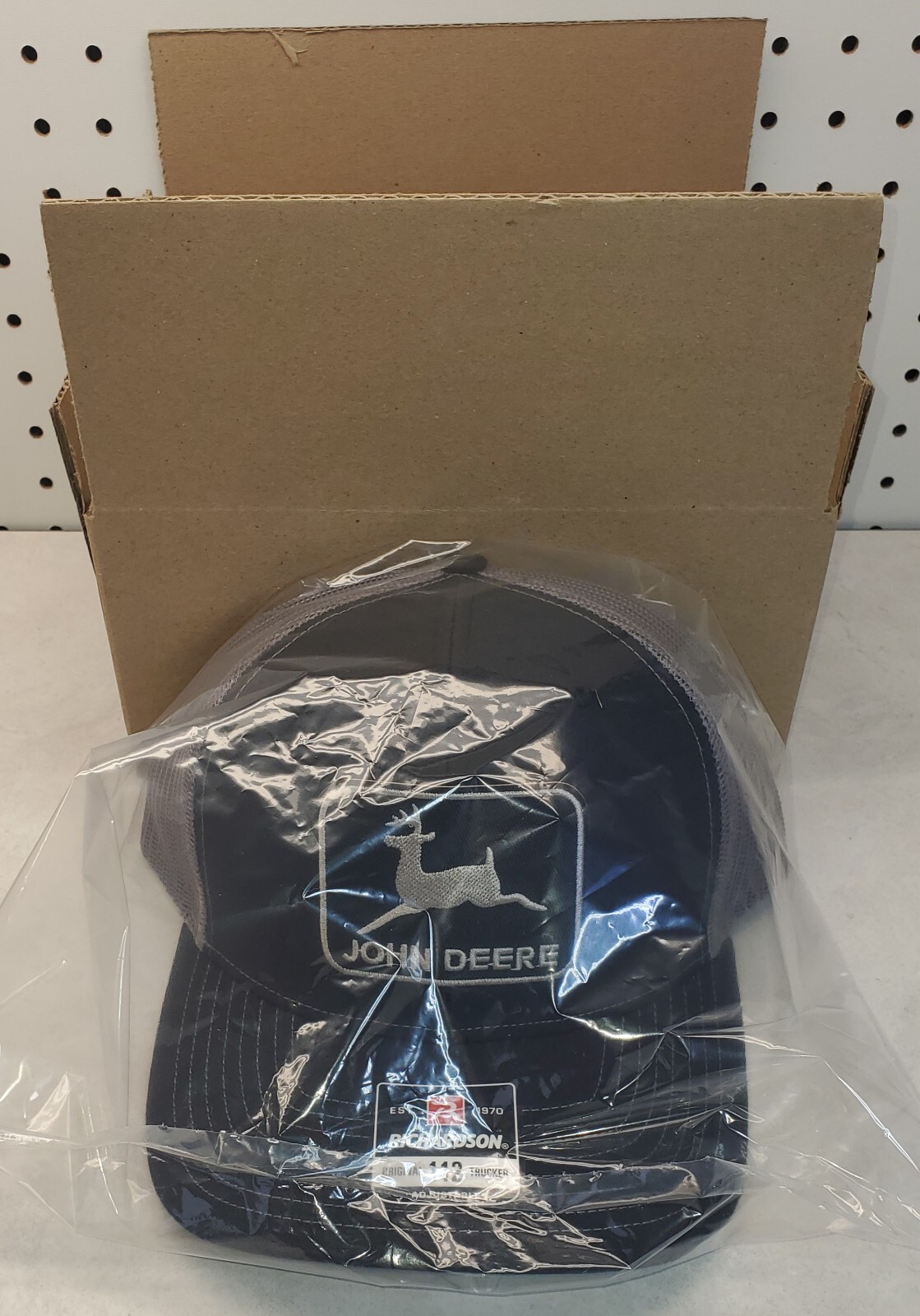 John Deere Black Patch on Richardson 112 Trucker Hat Snapback Loden/Black