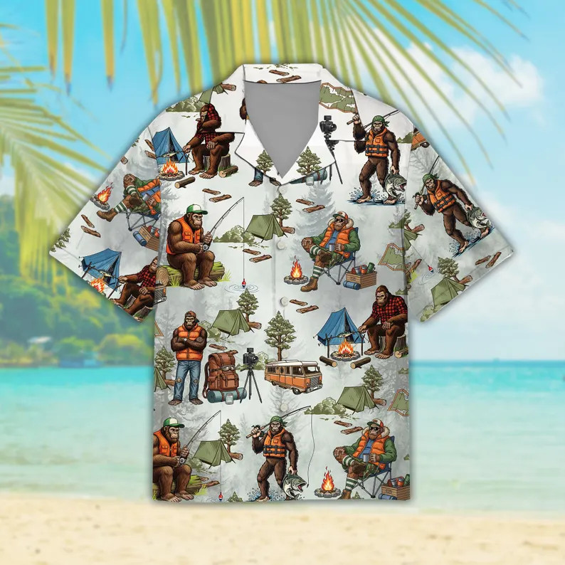 Summer SeaBigfoot Camping Hawaiian Shirt Aloha