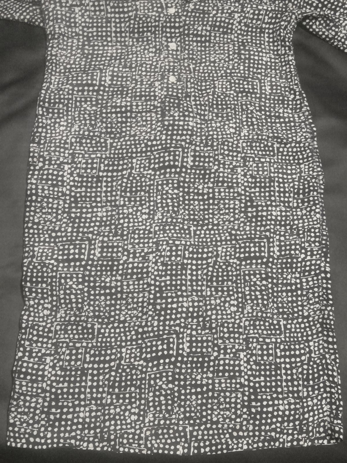 Brownstone Studio New York Shirt Dress Size 12 Black White Polka Dot Belted USA