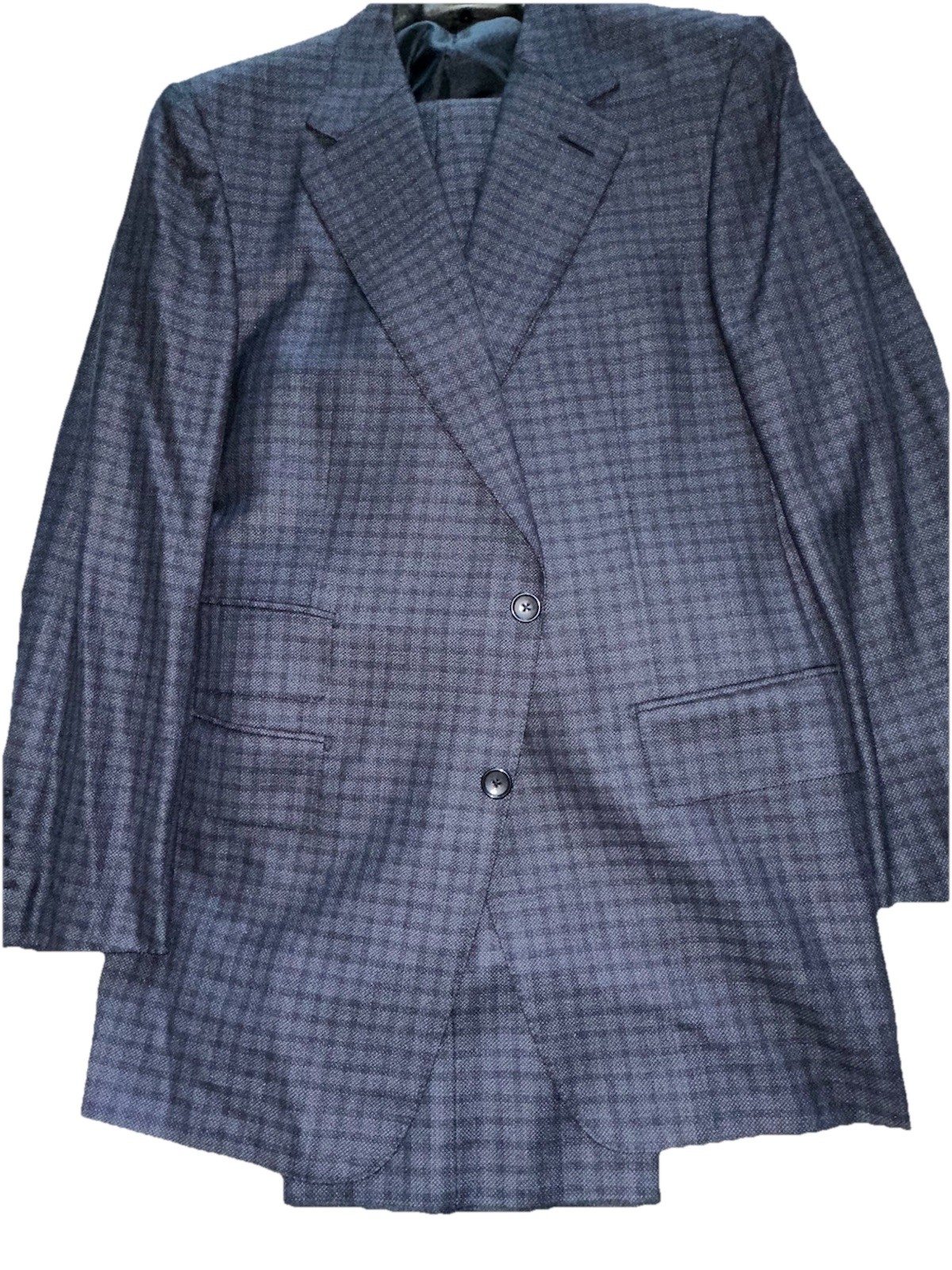 $4.8k NWT TOM FORD Grey Check 44R eu54 2 pc Windsor Wool Silk Mohair suit ITALY