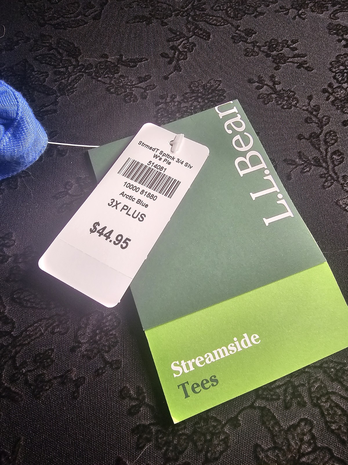 LL Bean Streamside Tee Womens 3X Plus Arctic Blue Split Neck 3/4 Sleeve