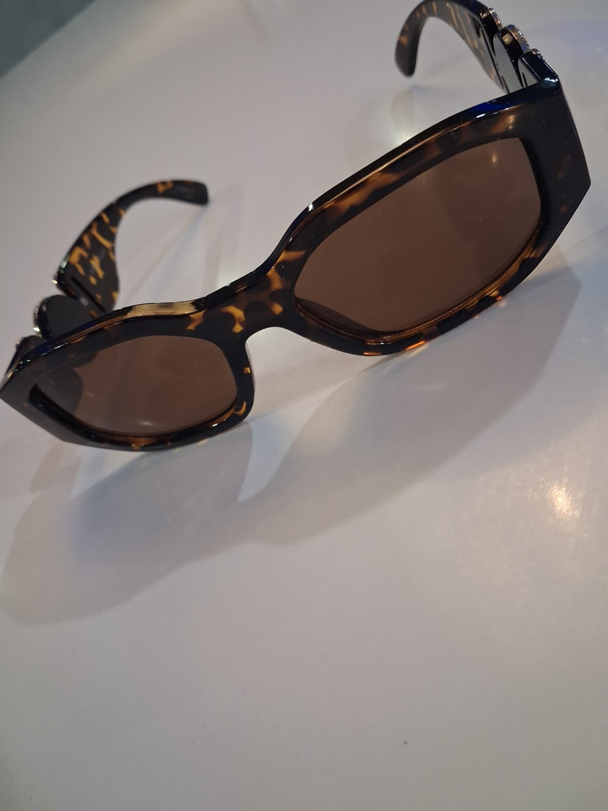 Women’s Tortoise Shell Rectangle Sunglasses Brown Tinted Lenses UV400 POP P4245