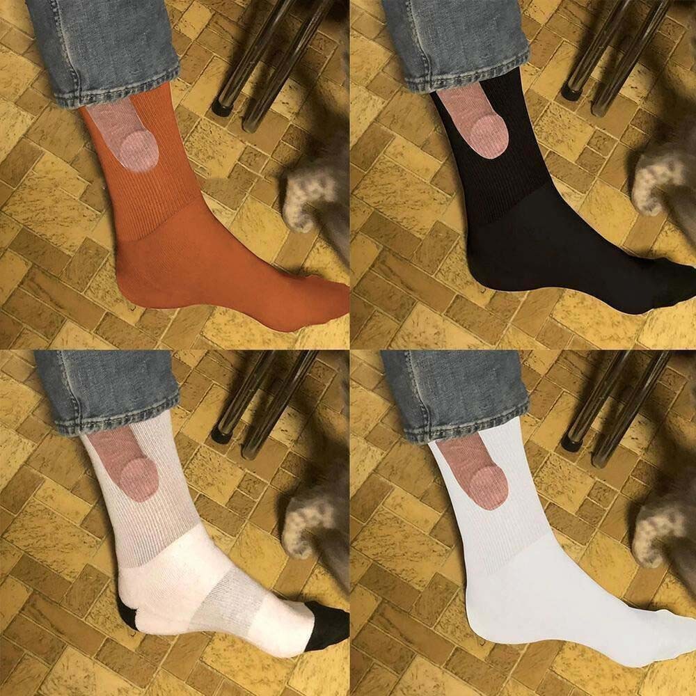 1Pair of Socks For Men Novelty Joke Funny Prank Printing Holiday Gift New