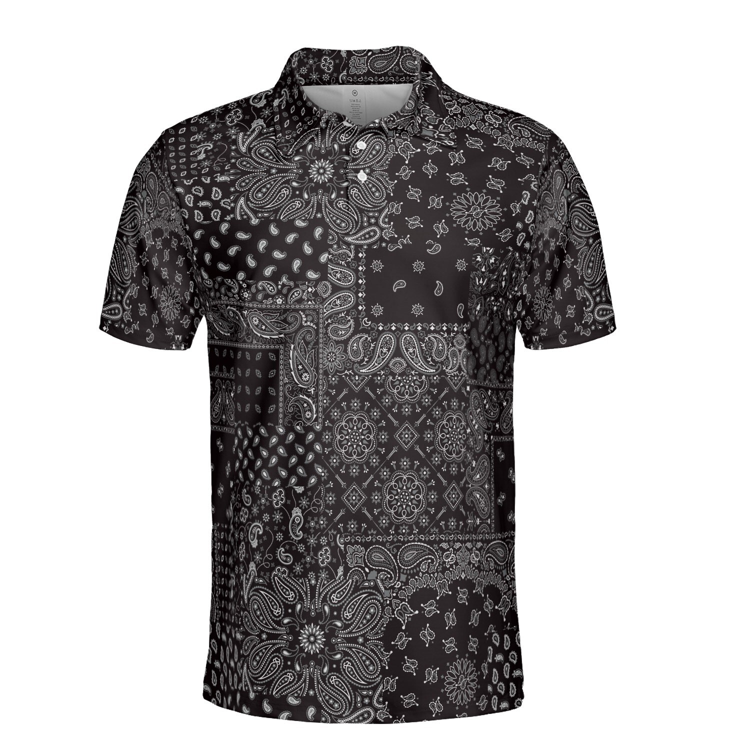 Black Paisley Bandanna Polo Shirt