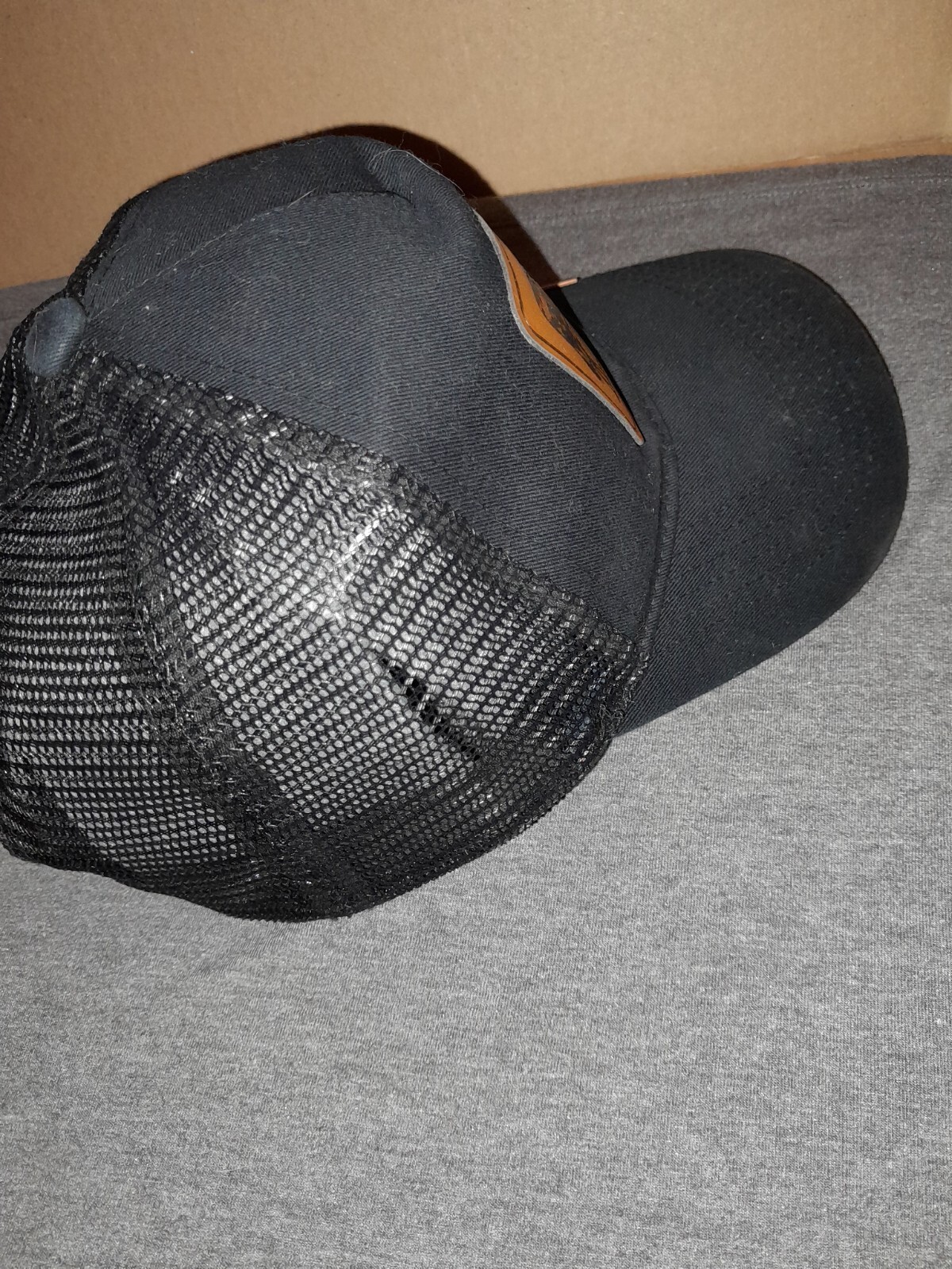 Cow Calf Cattle Farm Leather Patch Ball Cap Trucker Snapback Mesh Hat Black