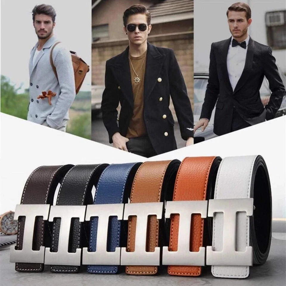 Width 3.5cm Famous Brand Belt Men Top Quality Genuine Luxury Leather Belts