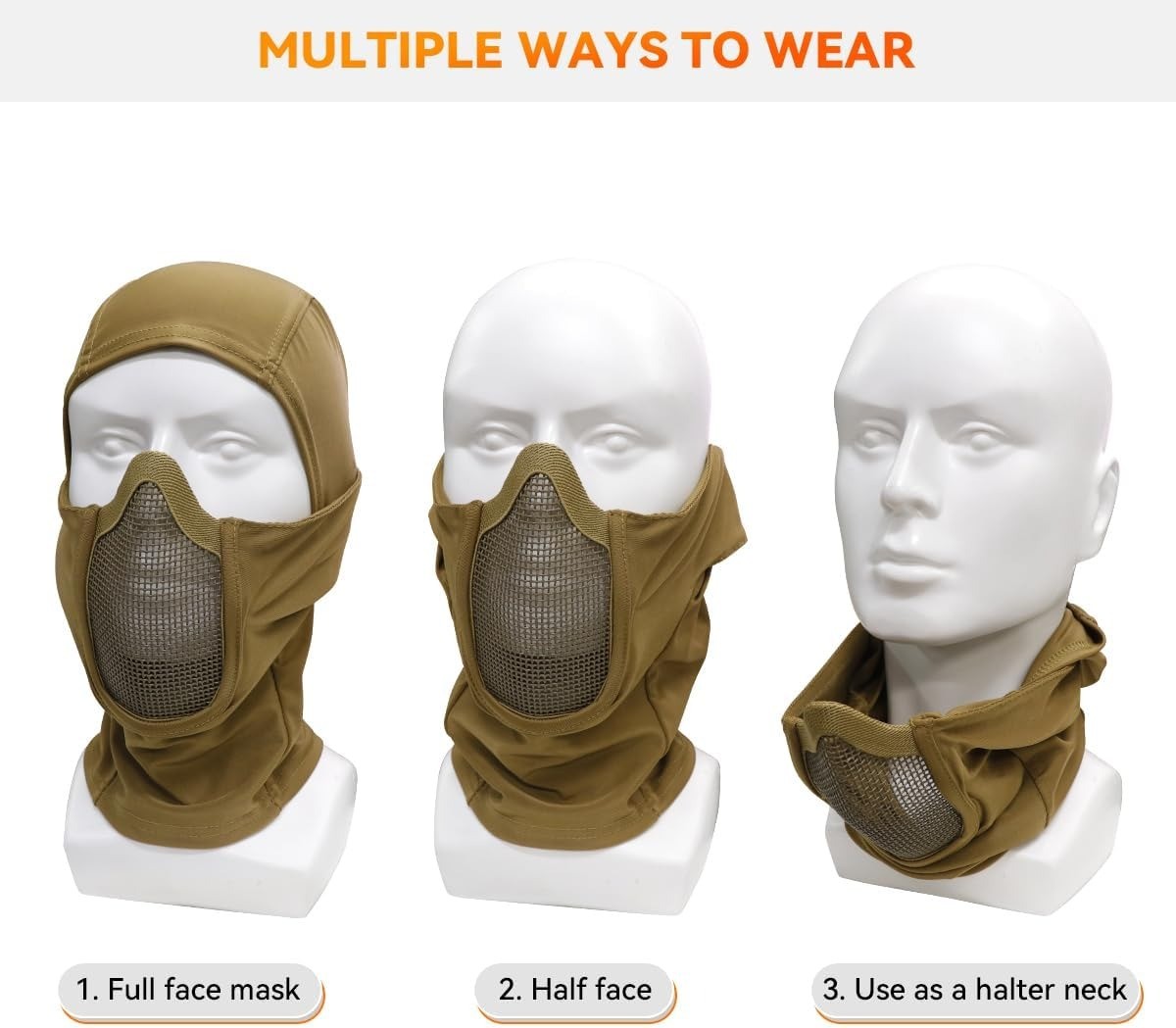 Balaclava Full Face Mask with Mesh Mouth Guard Tactical Airsoft Paintball Masks