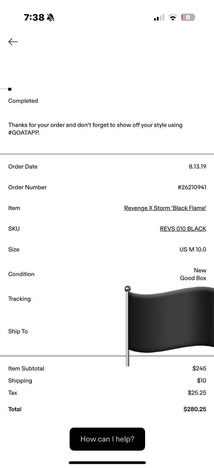 100% Authentic Revenge x Storm Vans Original Classic Flame Black Multiple Sizes