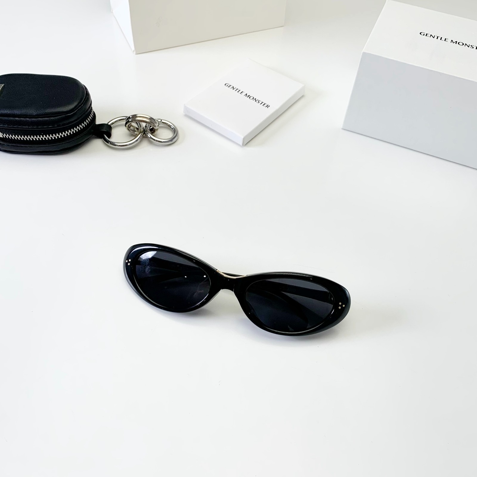 GENTLE MONSTER LOLANG Black Smoke Grey 55口21-132 Sunglasses New w/ Case