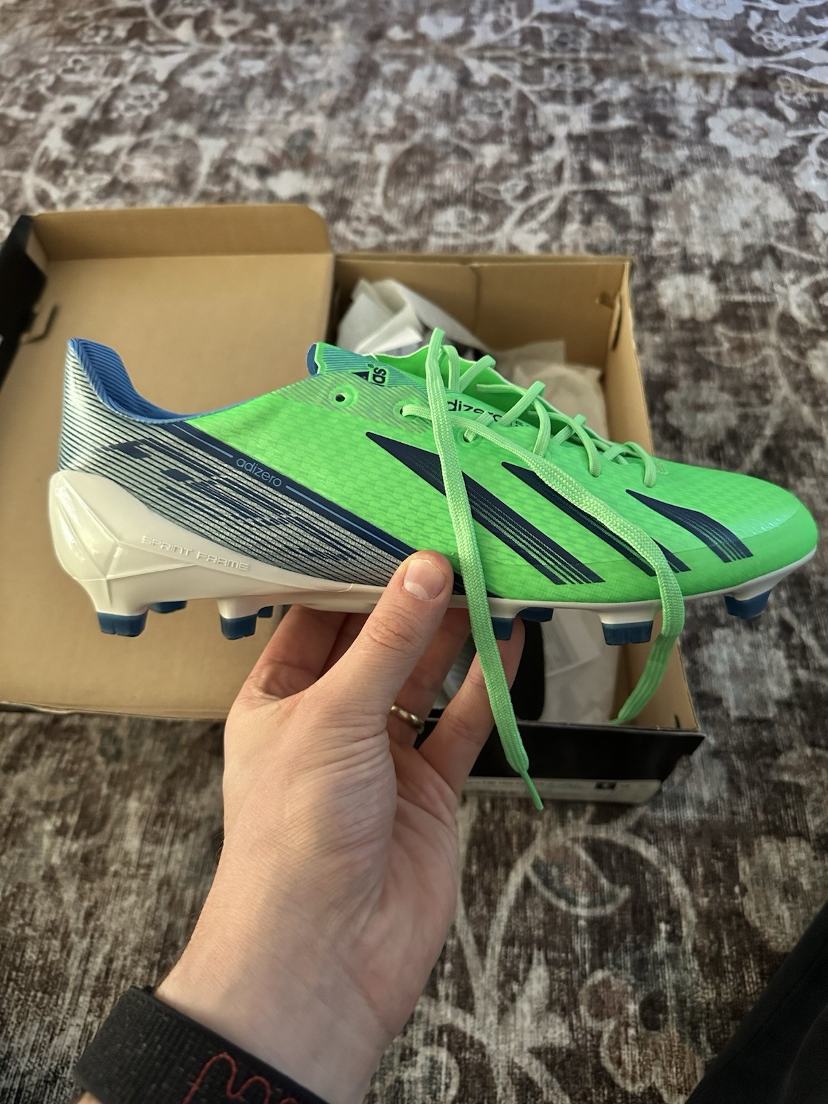 adidas adizero F50 TRX FG Soccer Cleats Green/Blue/White G65310