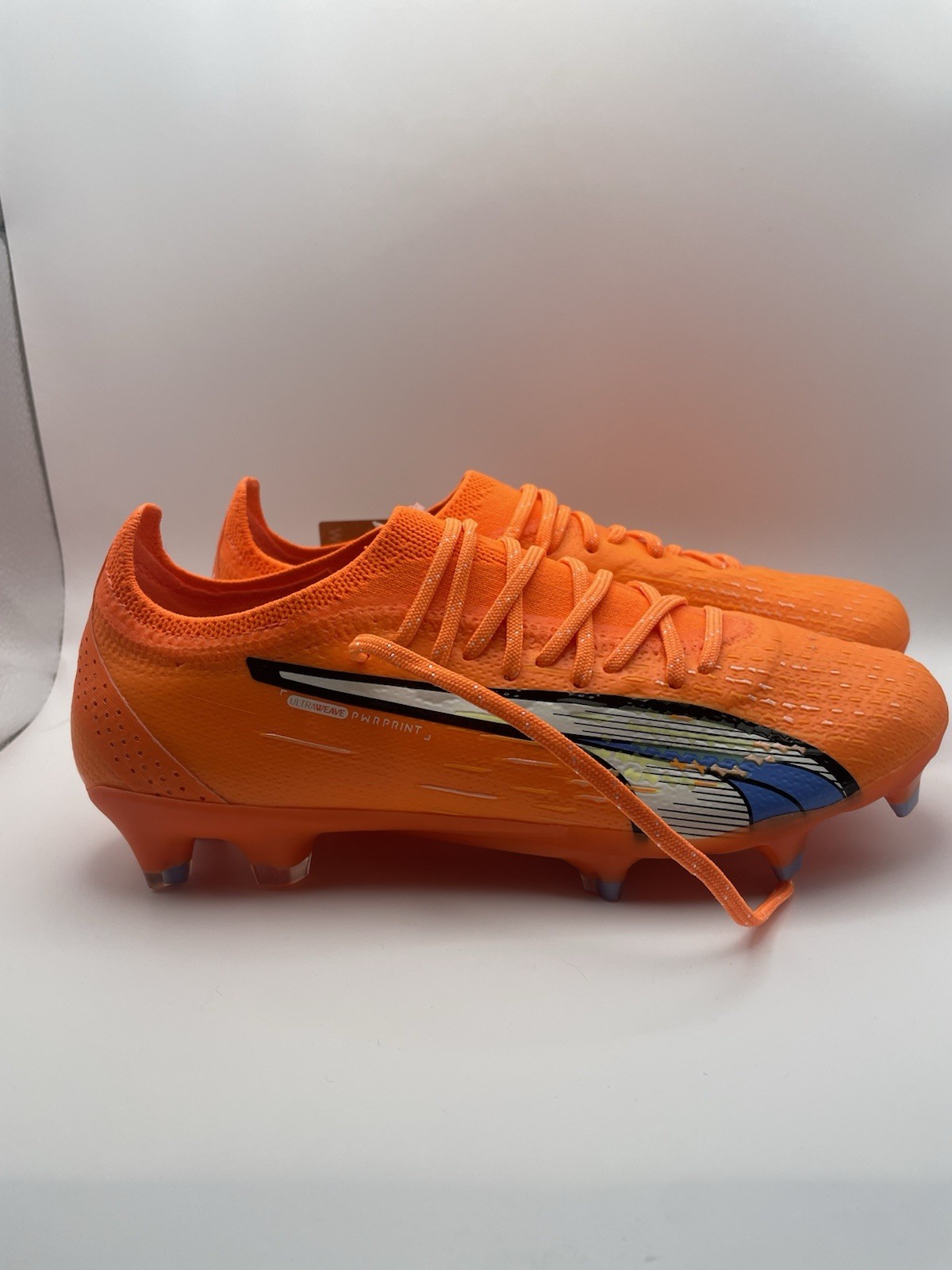 PUMA Ultra Ultimate FG AG Soccer Cleats Orange Lace-Up Low Top Synthetic