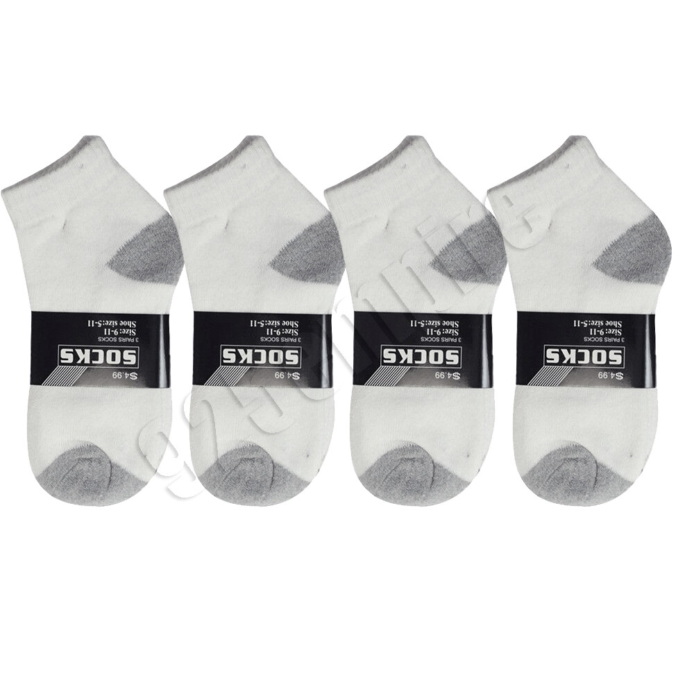 3/6/12 Pairs Men Sport Athletic Thick Cotton Ankle Low Cut Socks Size 9-11,10-13