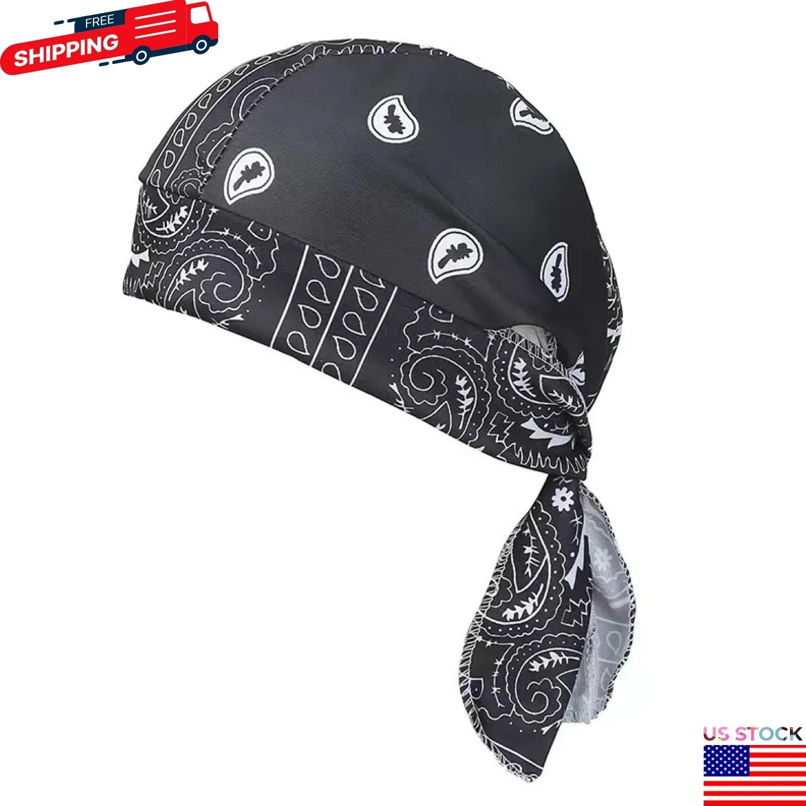 Elastic Motorcycle Wrap Biker Du Bandana Paisley Doo Rag Head Skull Cap