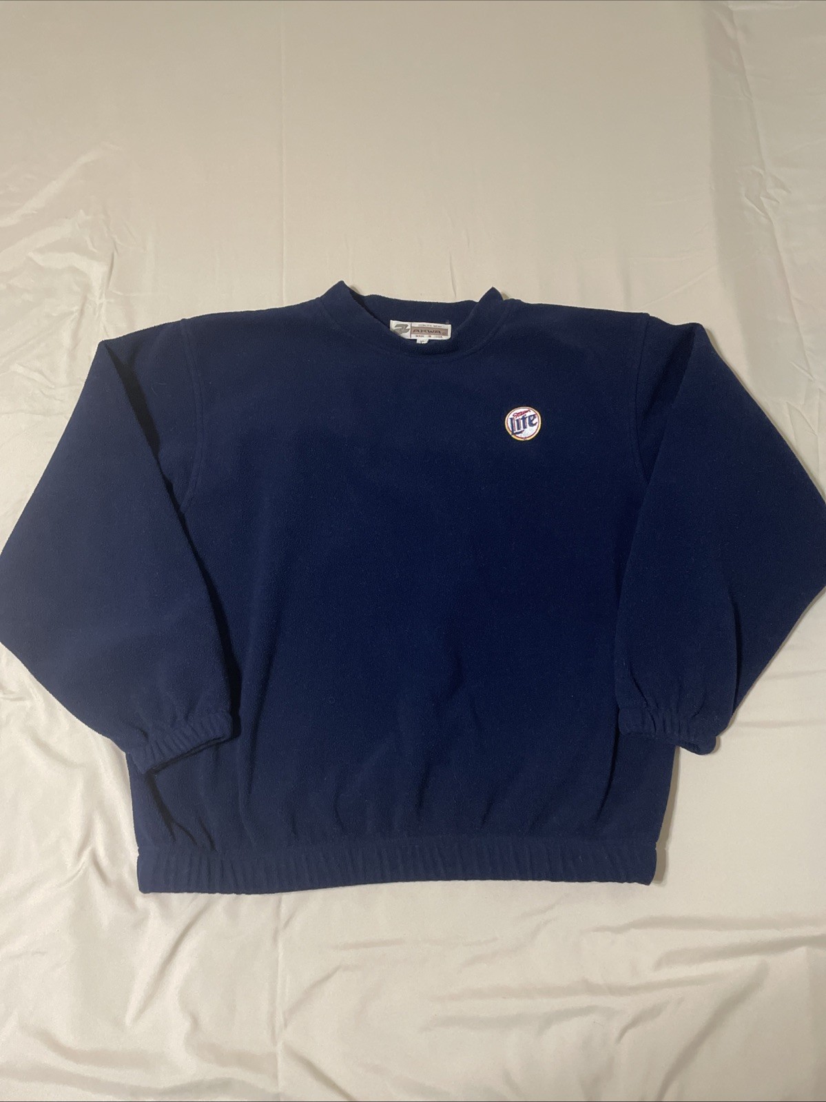Vintage Miller Lite Fleece Sweatshirt Size XL Made In The USA Akwa Quality Wear