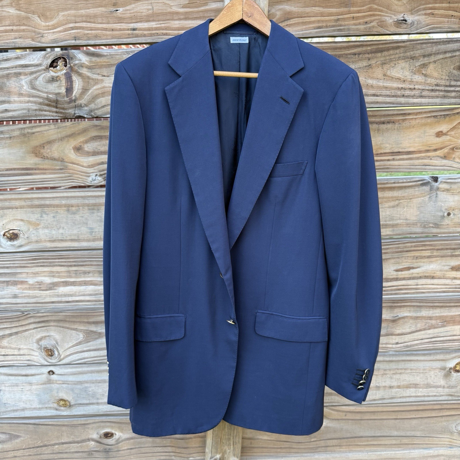 Brioni Blue Blazer Mens 38 or 40 Jacket Navy NOMENTANO Logo Buttons