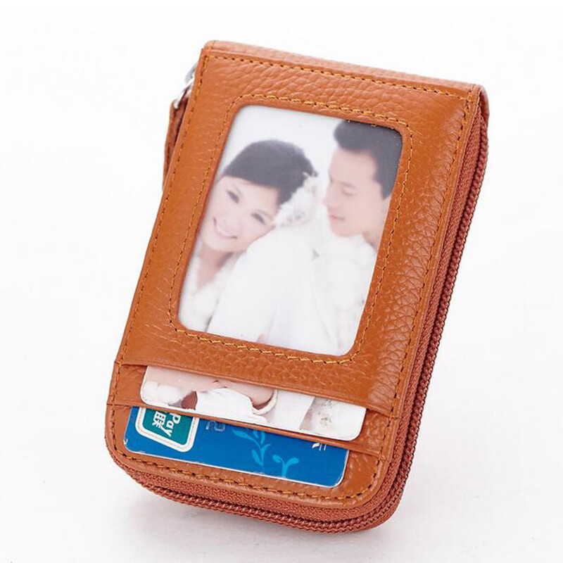 Men Wallet Card Holder Leather RFID Blocking Slim Credit Money Clip Zipper Purse