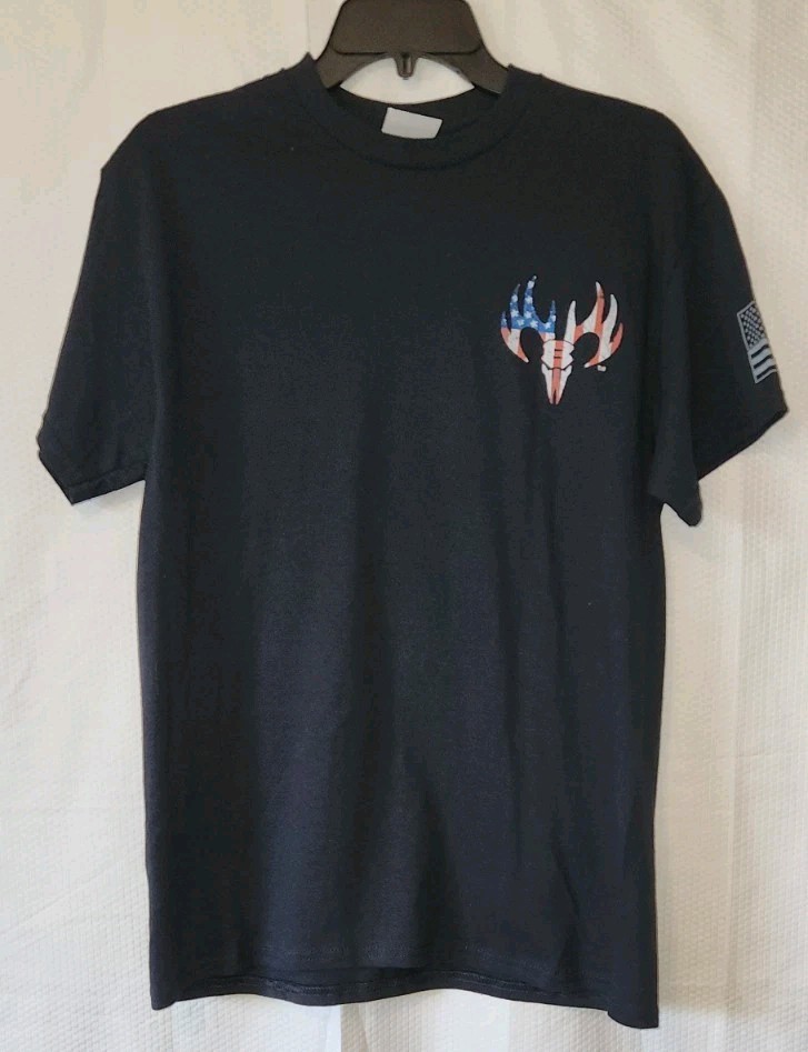 Buck Wear Mens T-Shirt Sz Medium American by Birth Patriot by Choice Short Shirt