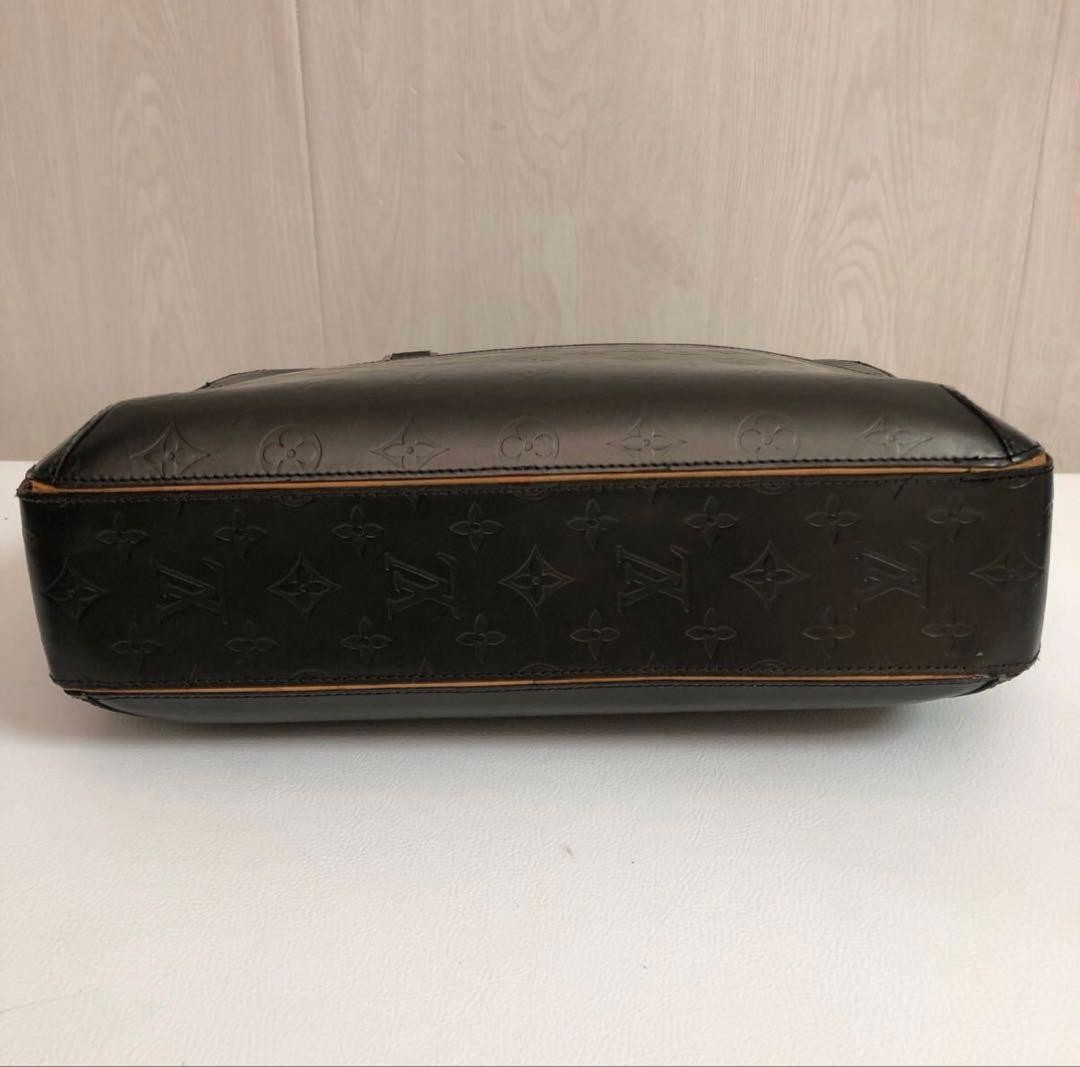 Louis Vuitton Monogram Vernis Black Business Briefcase Double Zip Authentic