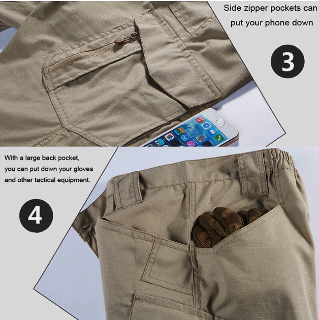 Mens Cargo Pants Work Combat Pants Outdoor Hiking Waterproof Trousers Tactical