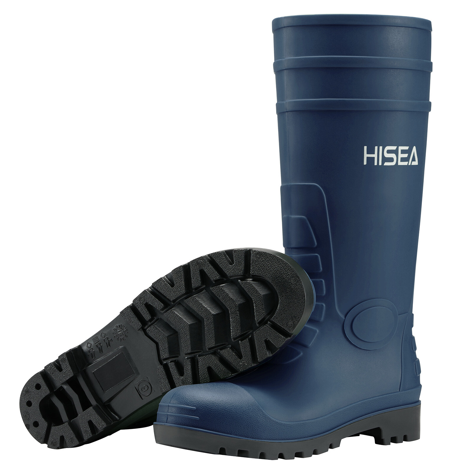 HISEA Men Rain Boots w/Steel Shank Waterproof Corrosion-Resistant Mud Work Boots