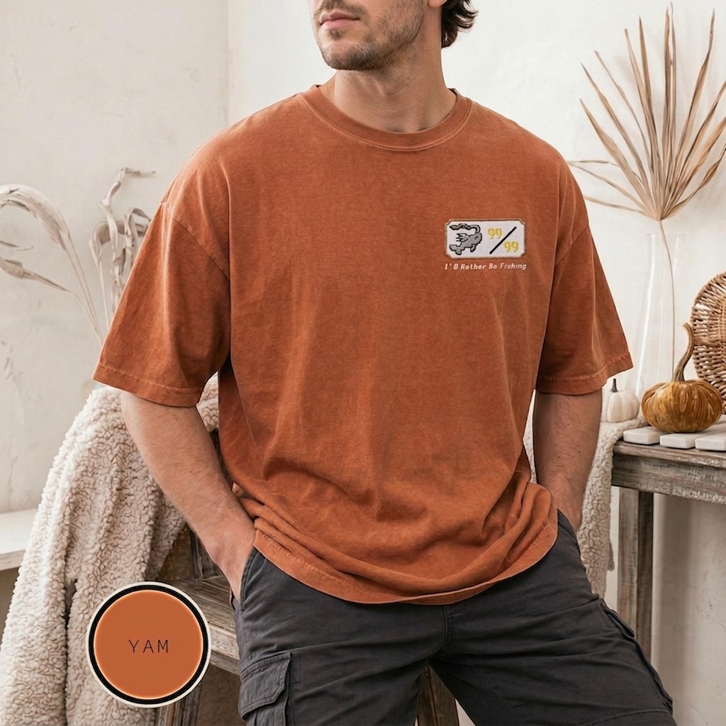 Embroidered OSRS Fishing T-Shirt, RuneScape Gamer Shirt, Old School RPG Gift