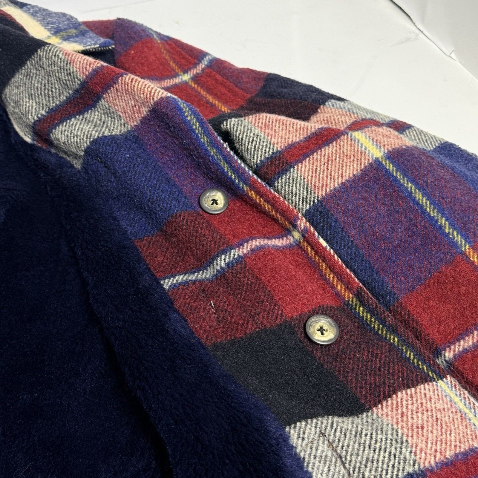 Vintage 50s 60s Grais Plaid Flannel Coat Jacket Toggle Mod Atomic Hippy Mens