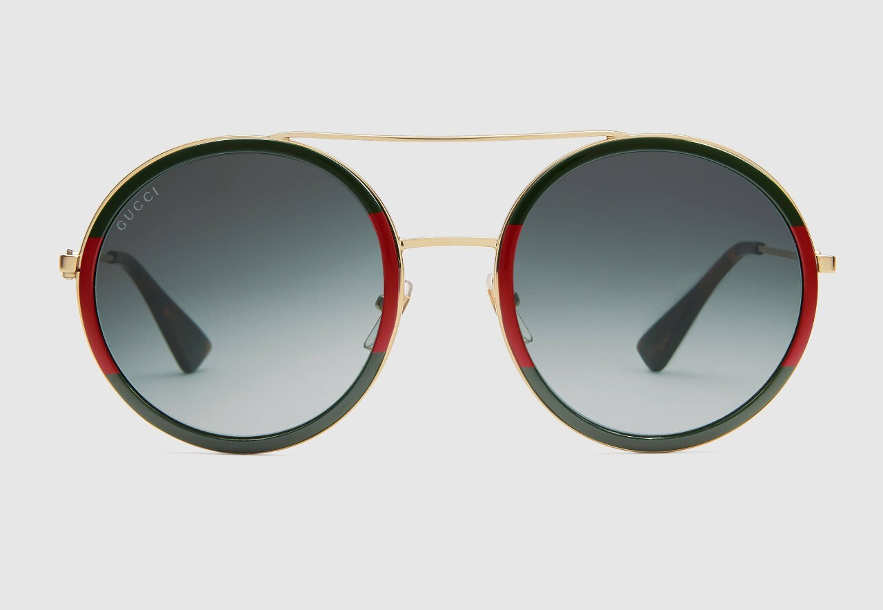 Gucci Oval Grey Gradient Sunglasses