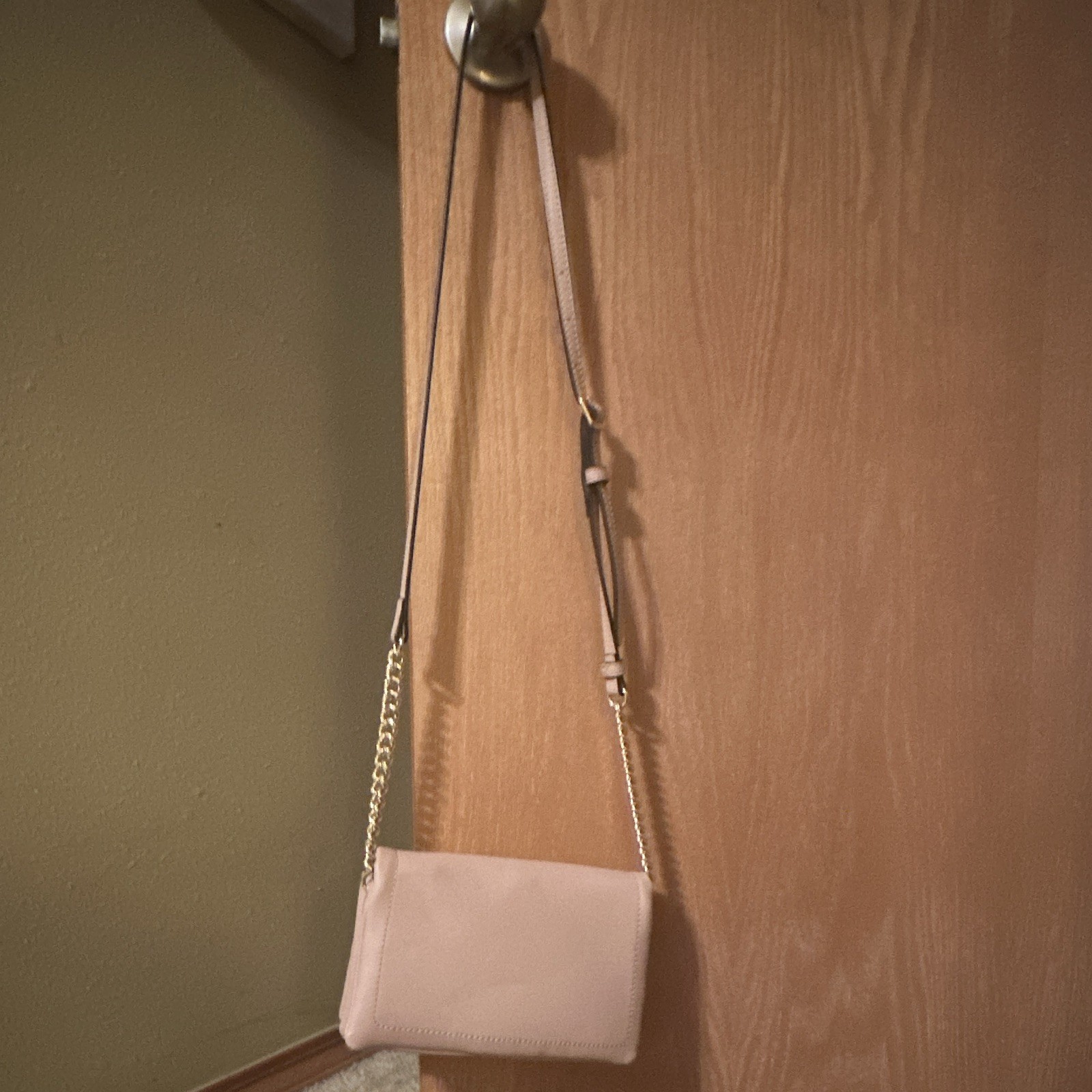 Nine West Pink Small Crossbody Wallet Clutch Detachable Chain Strap Zip