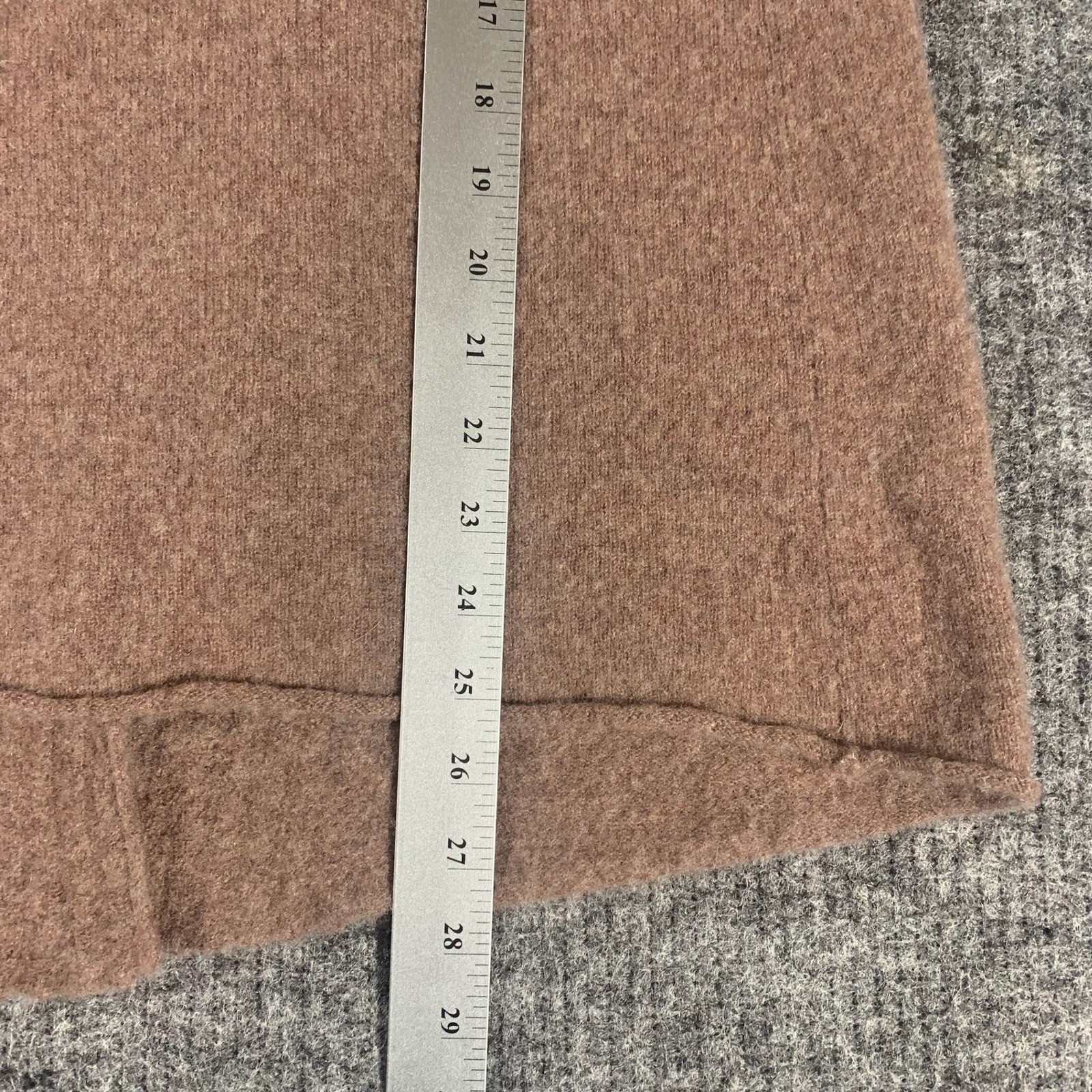 Lusso Cashmere Cardigan Womens M Brown Open Front Shawl Collar Sweater Soft
