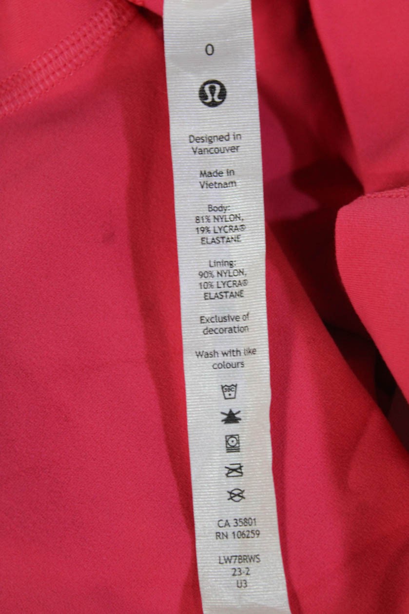 Lululemon Womens Biker Shorts Pink 81% Nylon 19% Lycra Size 0
