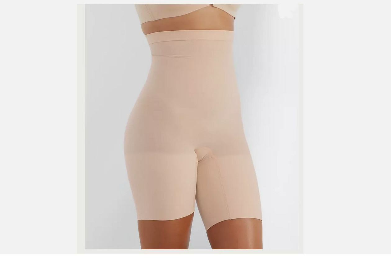 Spanx High-Waisted Shaper Shorts Tummy Control 2745 Soft Nude Size XL