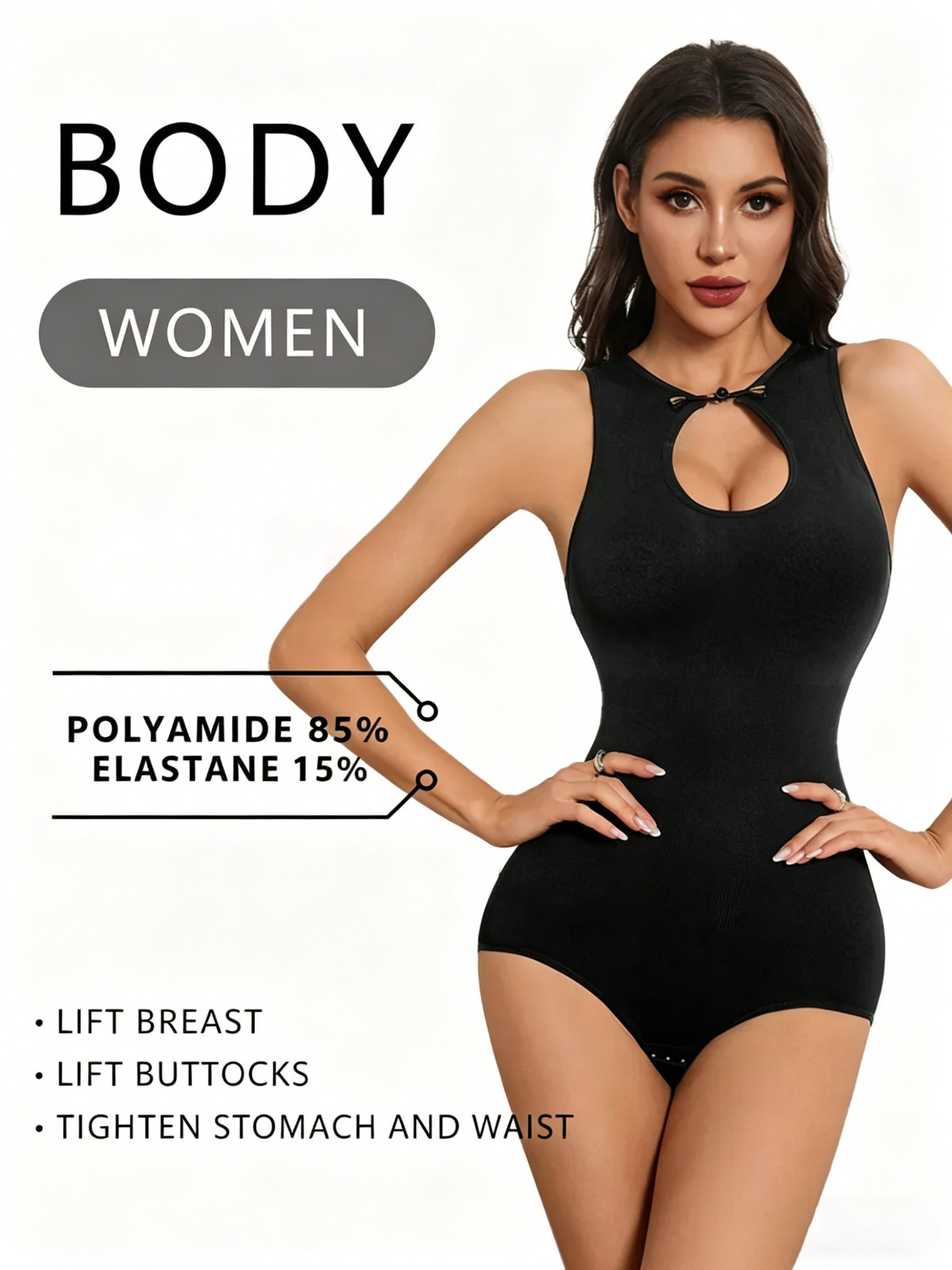 Sleeveless Seamless Shapewear Bodysuit Tummy Control Butt Lifter