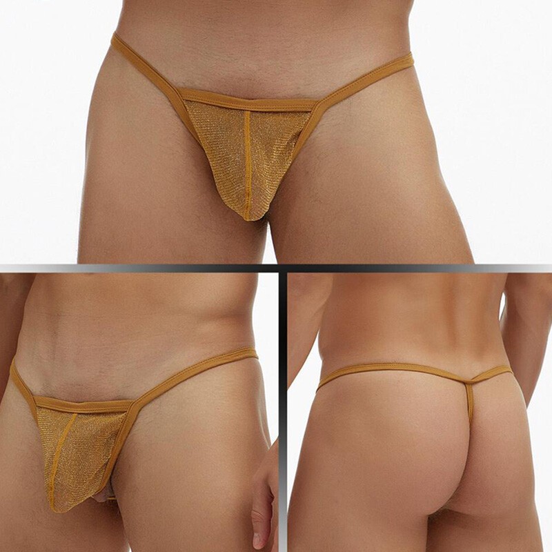 Mens Mesh See-through Pouch G-string Briefs Underwear T-back Thong V-string✔