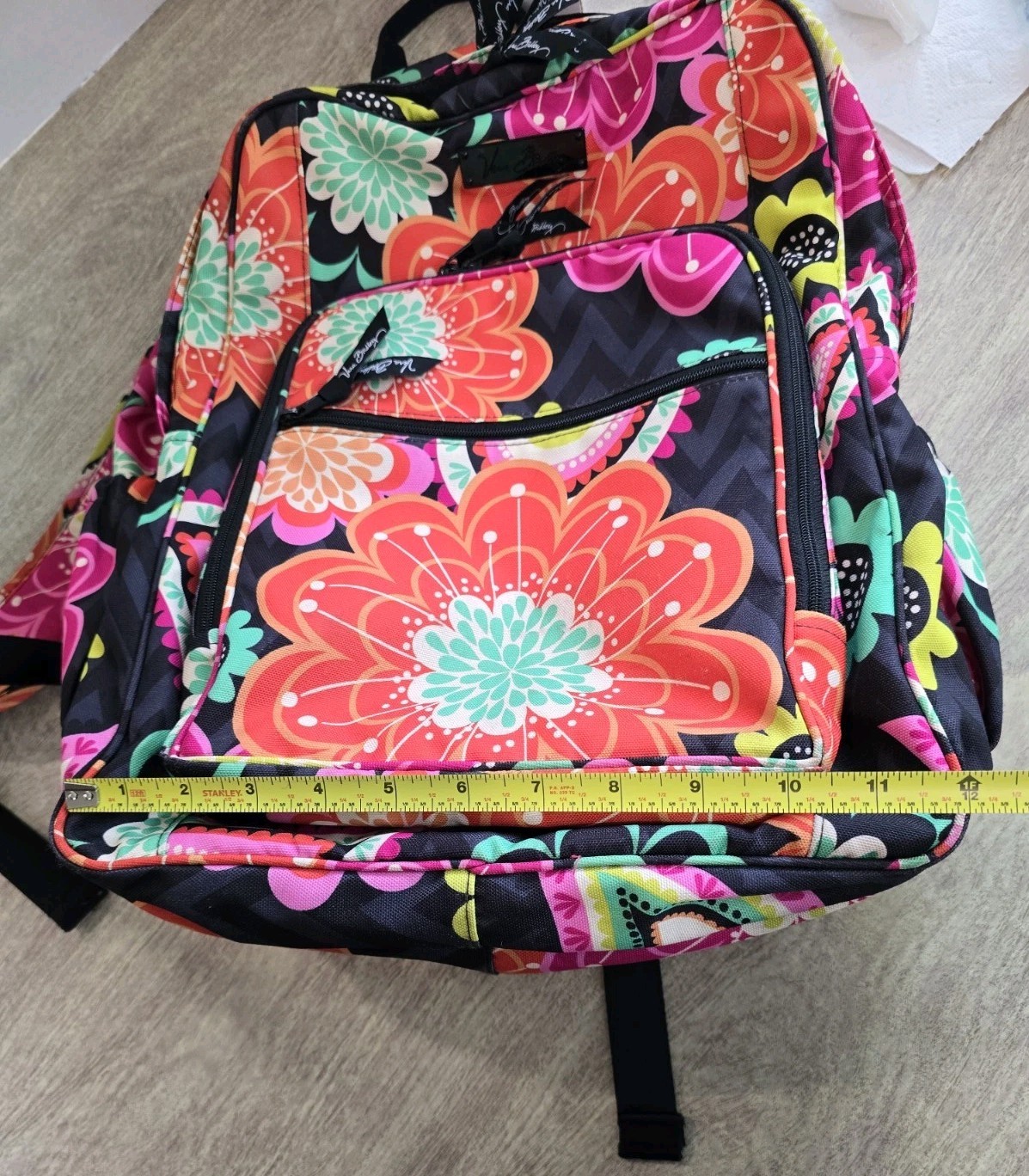 Vera Bradley Bouquet Book Bag Large Backpack Bright Floral Work School Travel