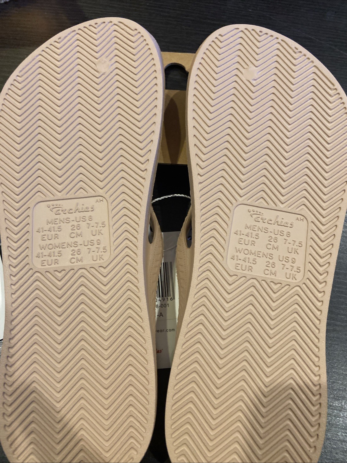 Size 9 Women’s Archies, Arch Support Flip Flop ARCHFLIP-TAN SYNTHETIC
