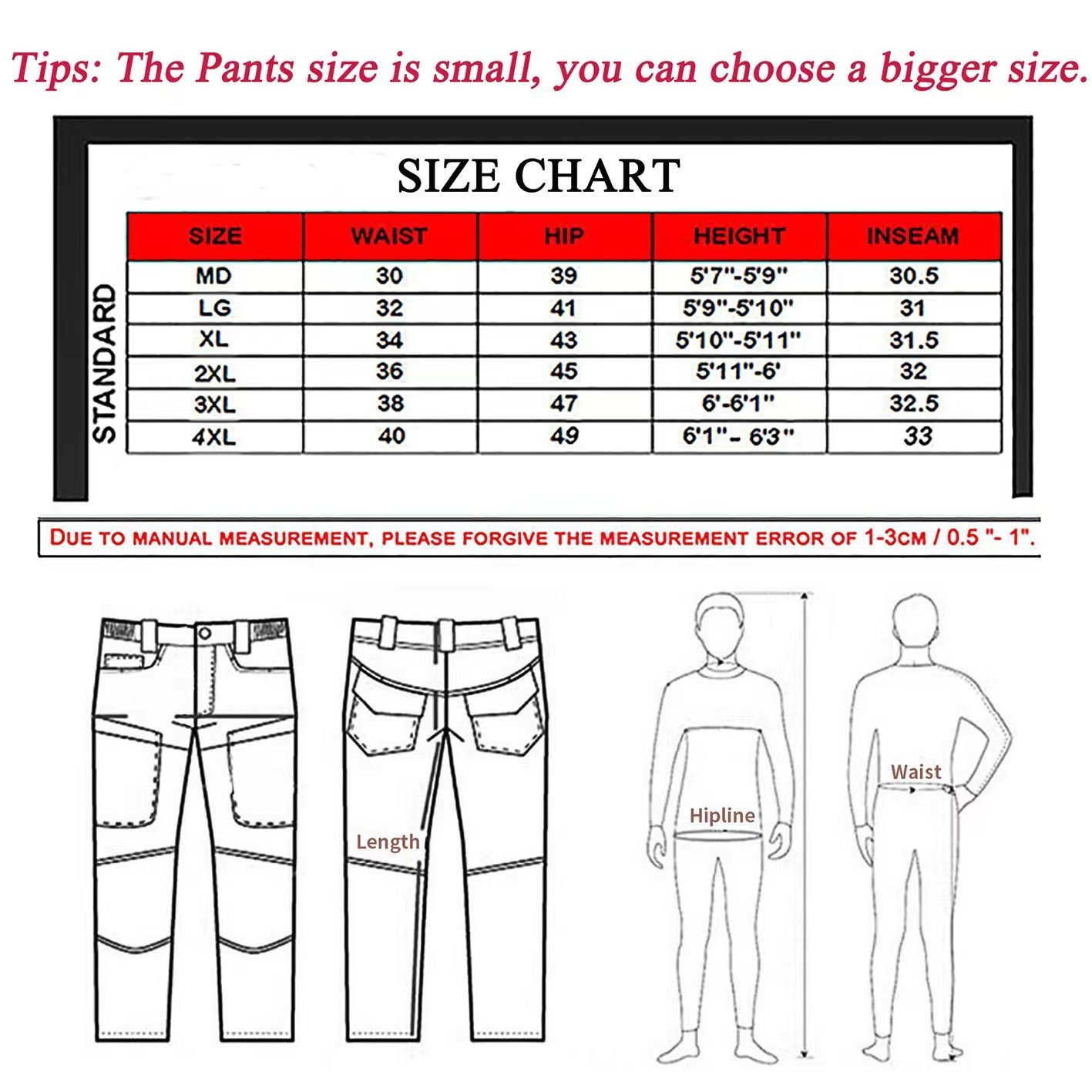 Mens Cargo Pants Tactical Waterproof Work Outdoor Hiking Combat Trousers US