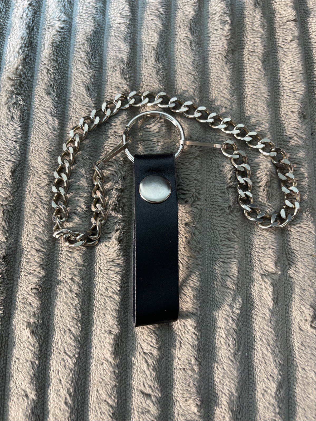 Vtg Replacement Wallet Chain Leather Belt Loop Strap 12” Chain Biker Trucker