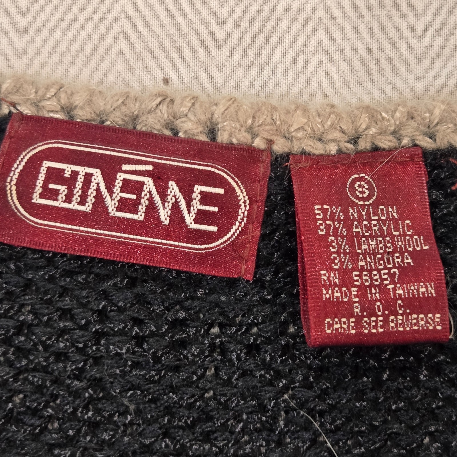 Vtg 80s 90s Womens Small Wool Angora Blend Sweater Ginenne Retro Grandmacore